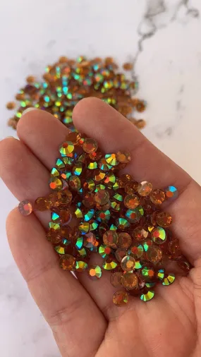 CLEAR COFFEE brown clear ab 5mm 4mm rhinestones beads