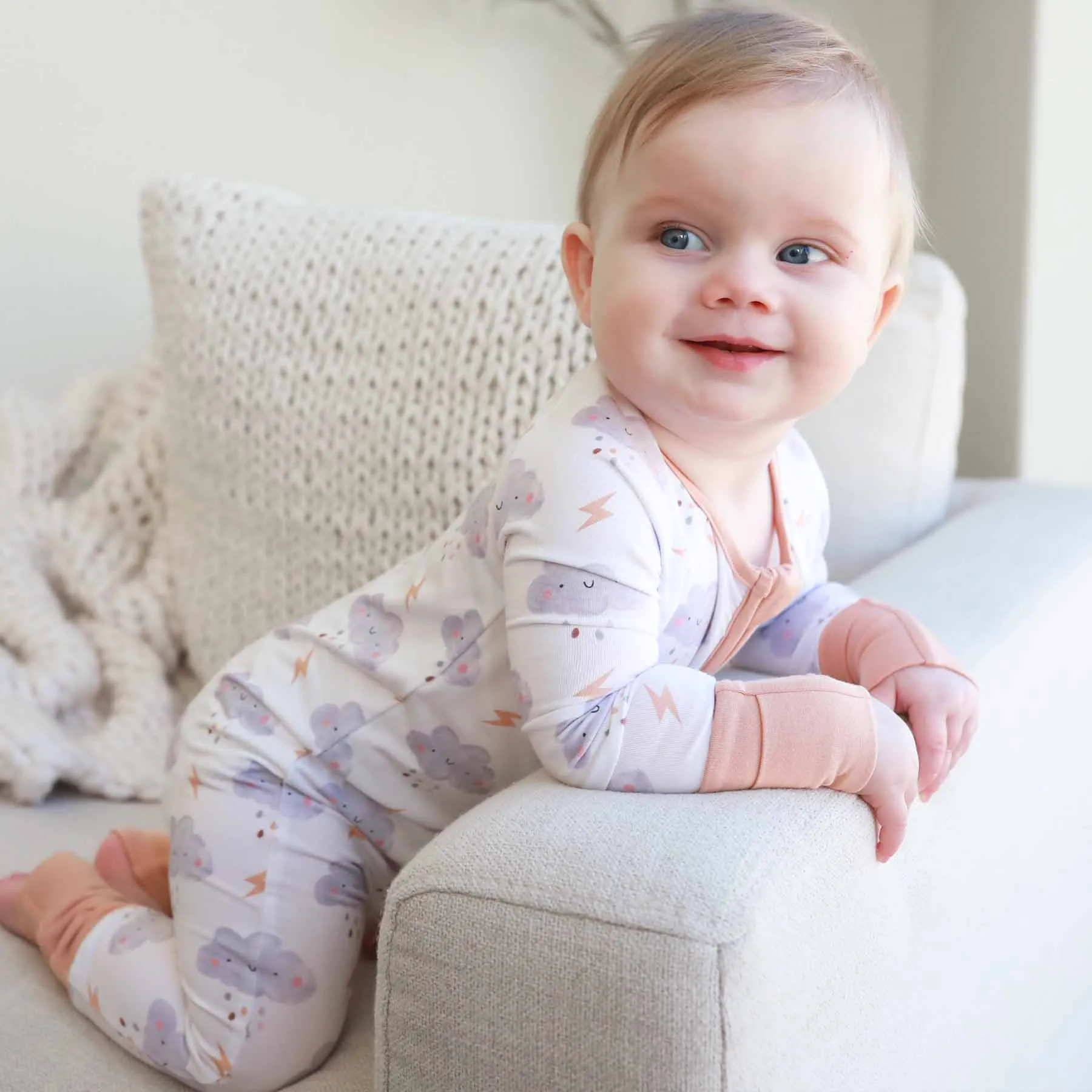 Cloudy Cuddles Convertible Zip Romper