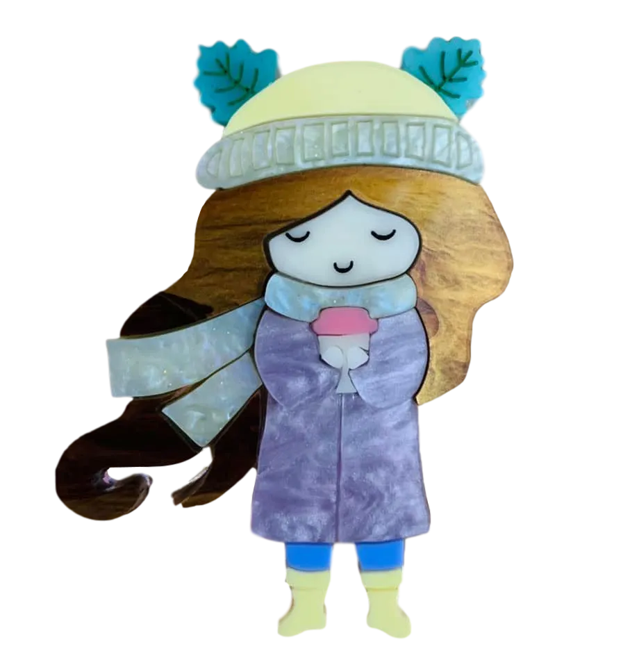 Coffee Time Doll - Brooch