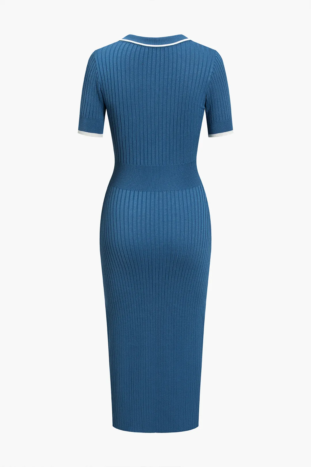 Color Block Button Sweater Dress