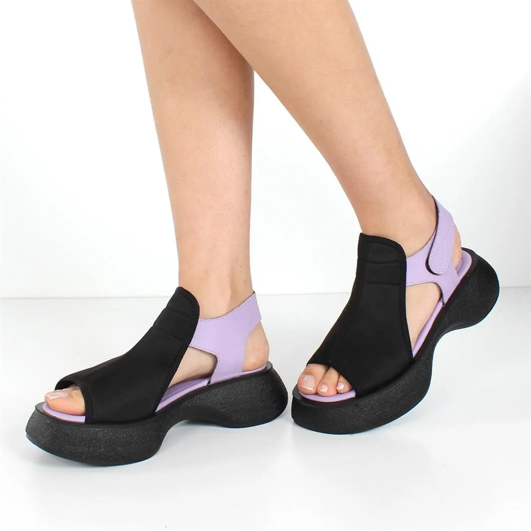 Comfortable Colorblock Fishtoe Sandals