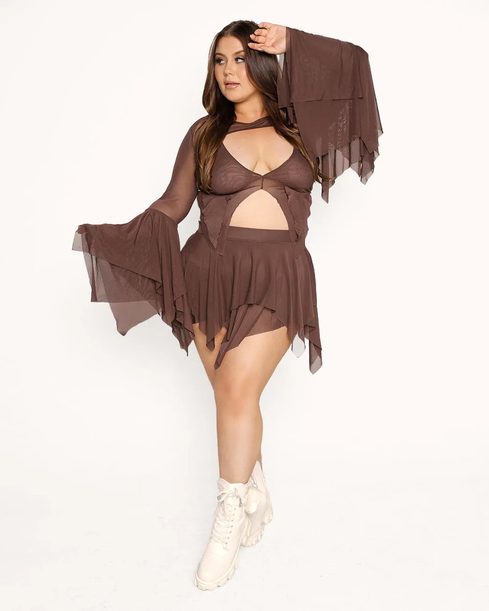 Dark Arts Ultra Crop Top - Brown