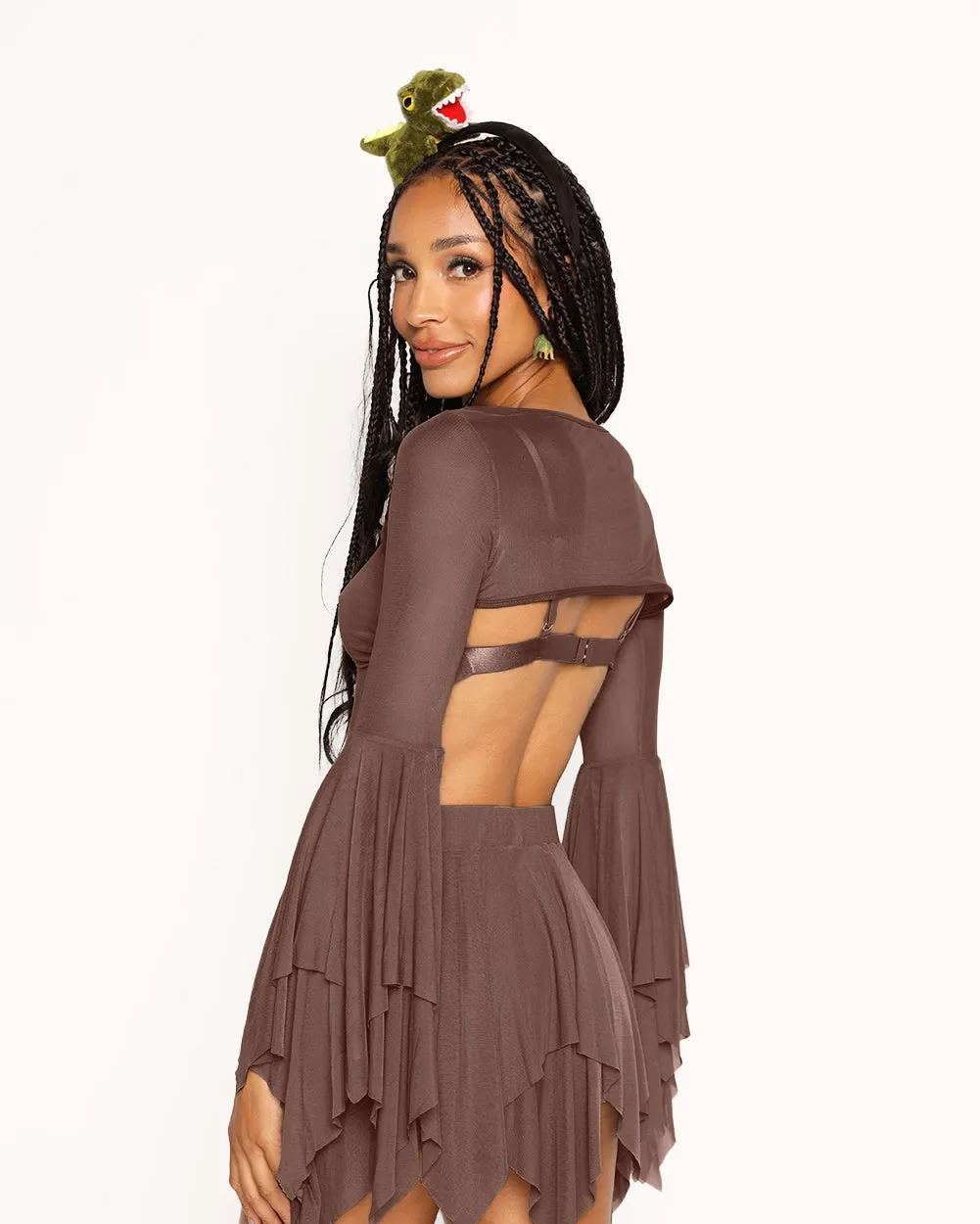Dark Arts Ultra Crop Top - Brown
