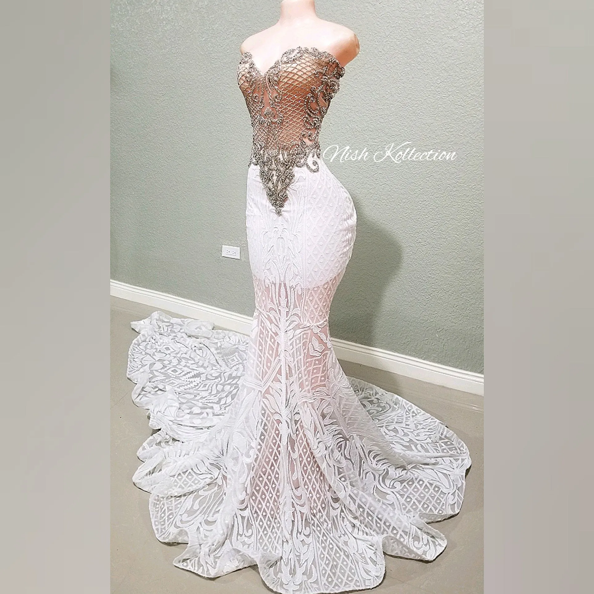 Diamond Victoria sequin rhinestone wedding dress