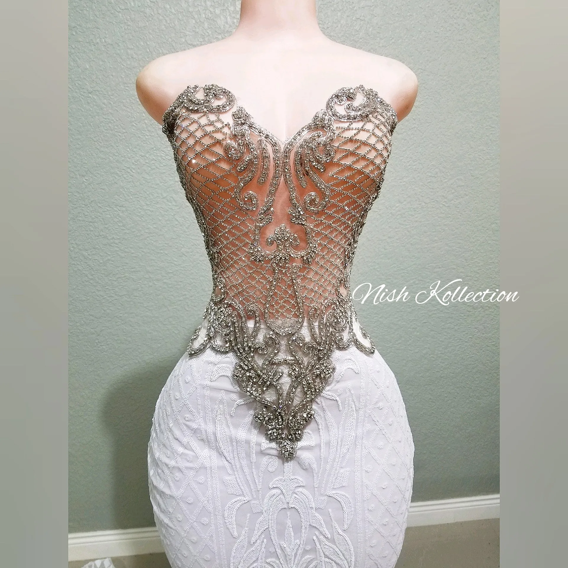 Diamond Victoria sequin rhinestone wedding dress