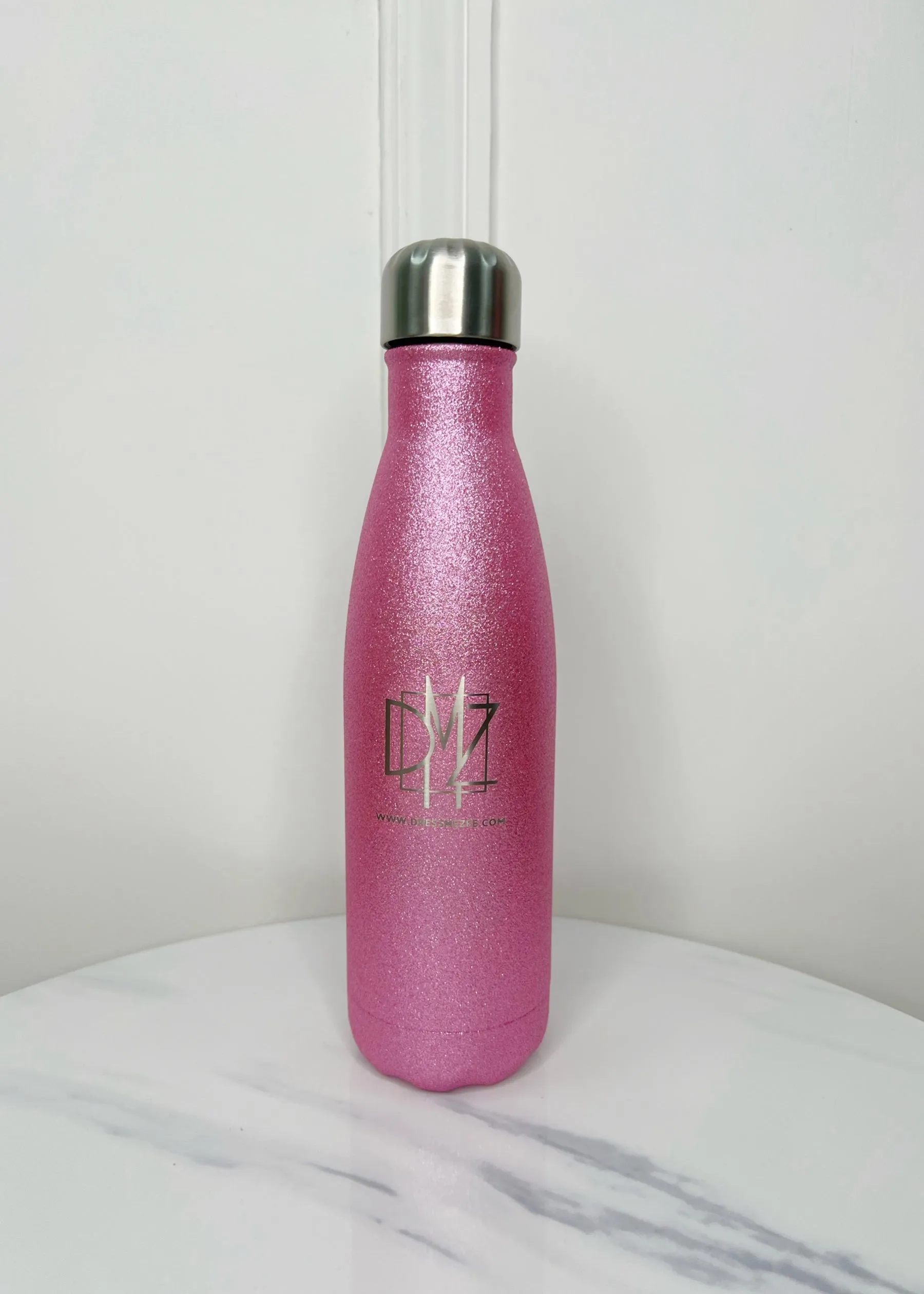 DMZ Glitter Thermos Water Bottle 500ml - Pink