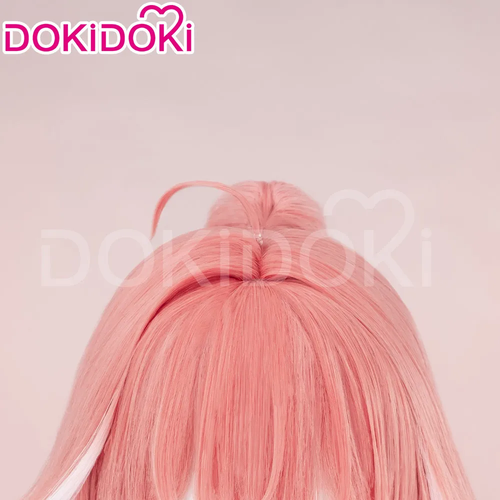 DokiDoki Game Wuthering Waves Cosplay Changli Wig Long Pink White Gradient Hair Chang Li
