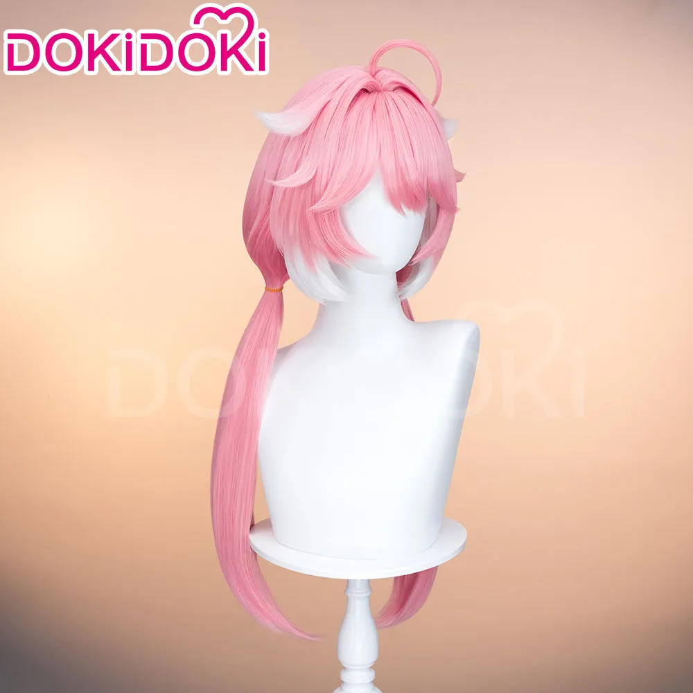 DokiDoki Game Wuthering Waves Cosplay Encore Wig Long Straight Pink White Hair