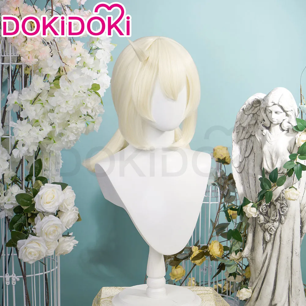 DokiDoki GenShin Impact Cosplay Wig Klee Short Straight White Hair Women