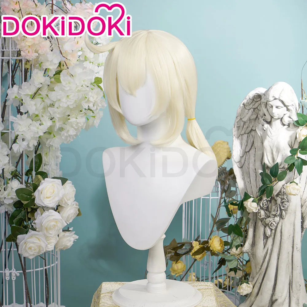 DokiDoki GenShin Impact Cosplay Wig Klee Short Straight White Hair Women