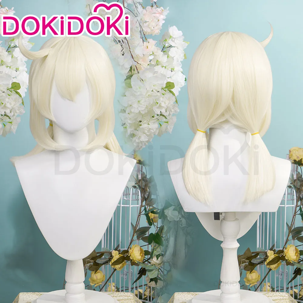 DokiDoki GenShin Impact Cosplay Wig Klee Short Straight White Hair Women