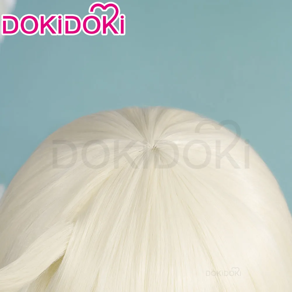DokiDoki GenShin Impact Cosplay Wig Klee Short Straight White Hair Women