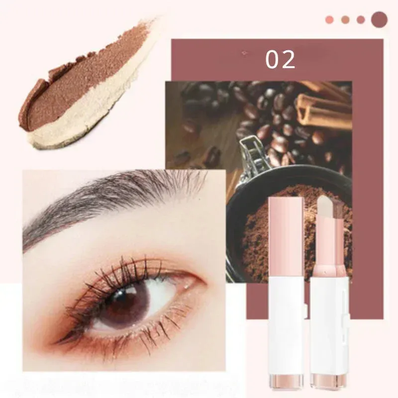Double Color Glitter Eye Shadow Stick Pencil Eyeshadow Makeup Waterproof Bicolor Shimmer Lazy Cosmetics Beauty Makeup Tool