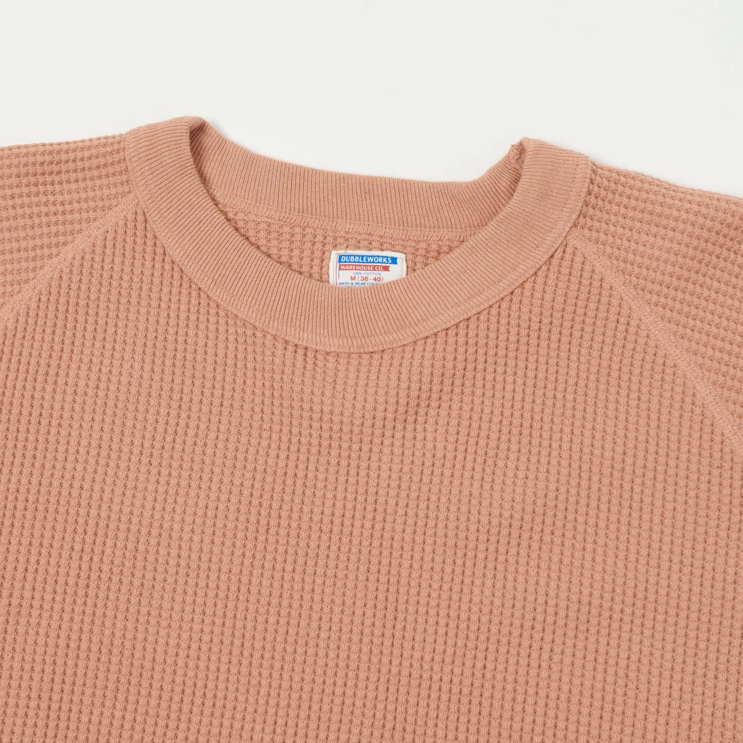 Dubbleworks Heavy Waffle L/S Tee - Salmon Pink