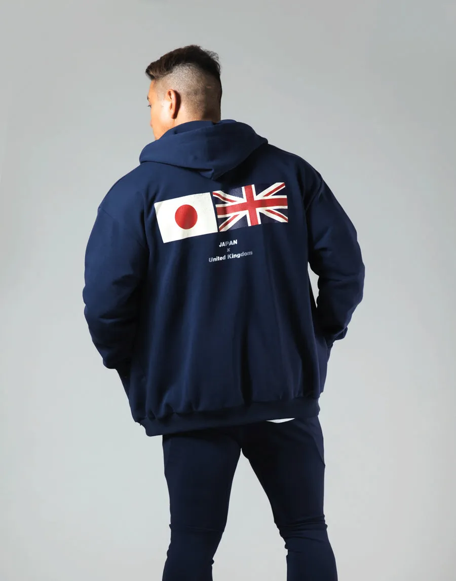 Flag Zip-Up Hoodie - Navy