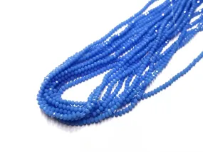 Glass beads, 2x3mm faceted rondelle, Translucent cornflower blue (#58) | 玻璃珠, 2x3mm, 切面扁珠, 果凍藍色 (#58)