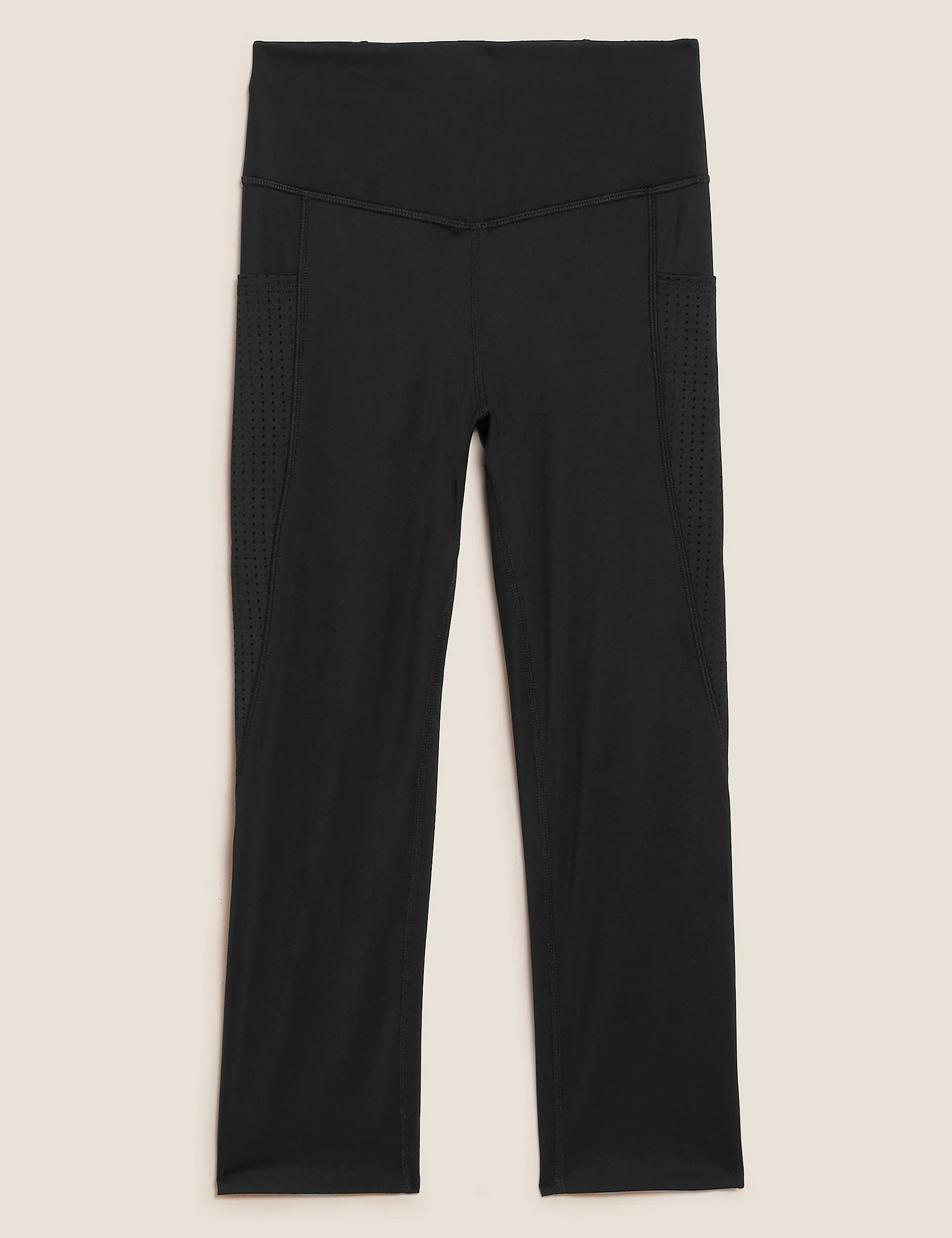Go Train High Waisted Cropped Gym Leggings - Black