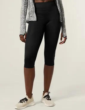 Go Train High Waisted Cropped Gym Leggings - Black