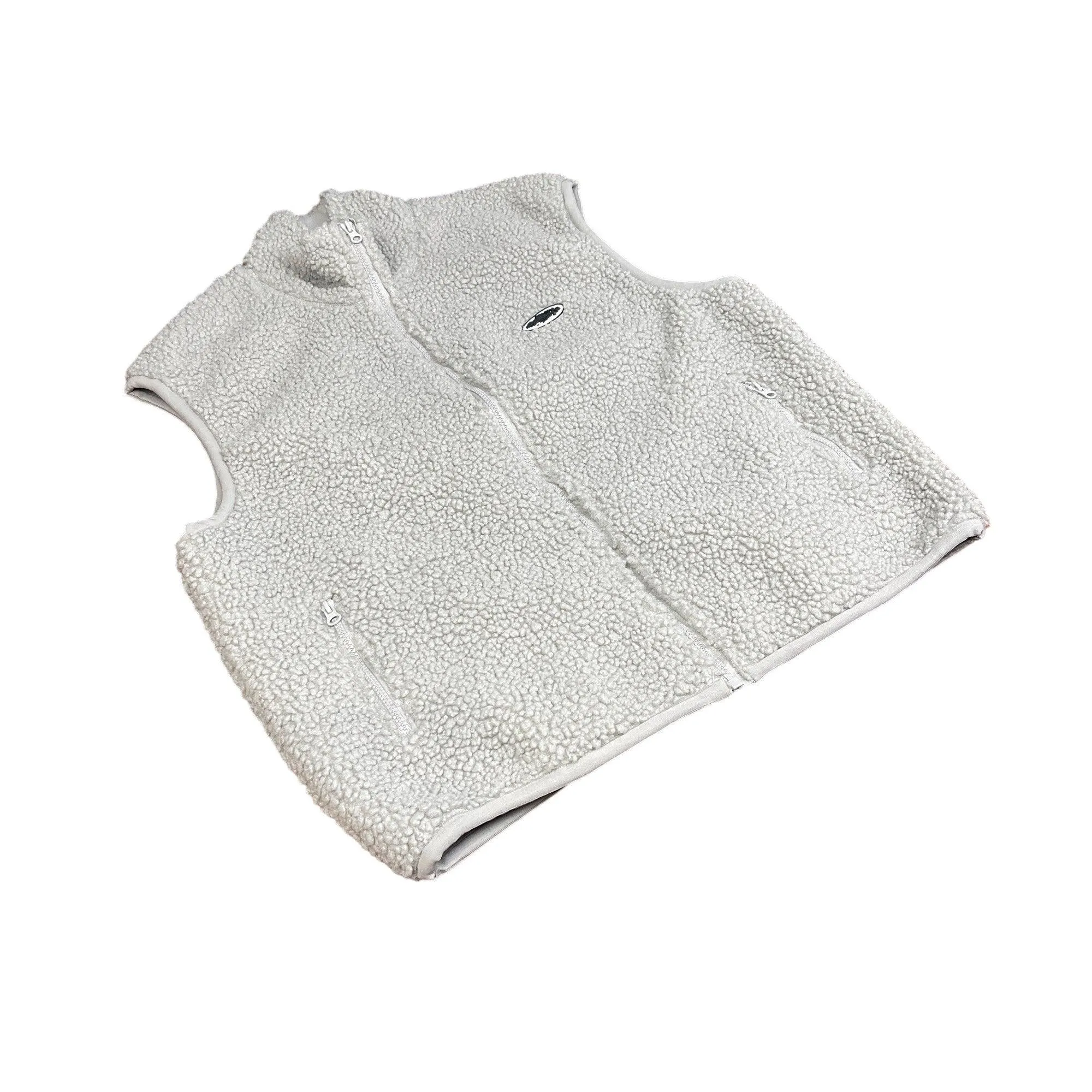 Grey Corteiz Sherpa Fleece Vest - Medium