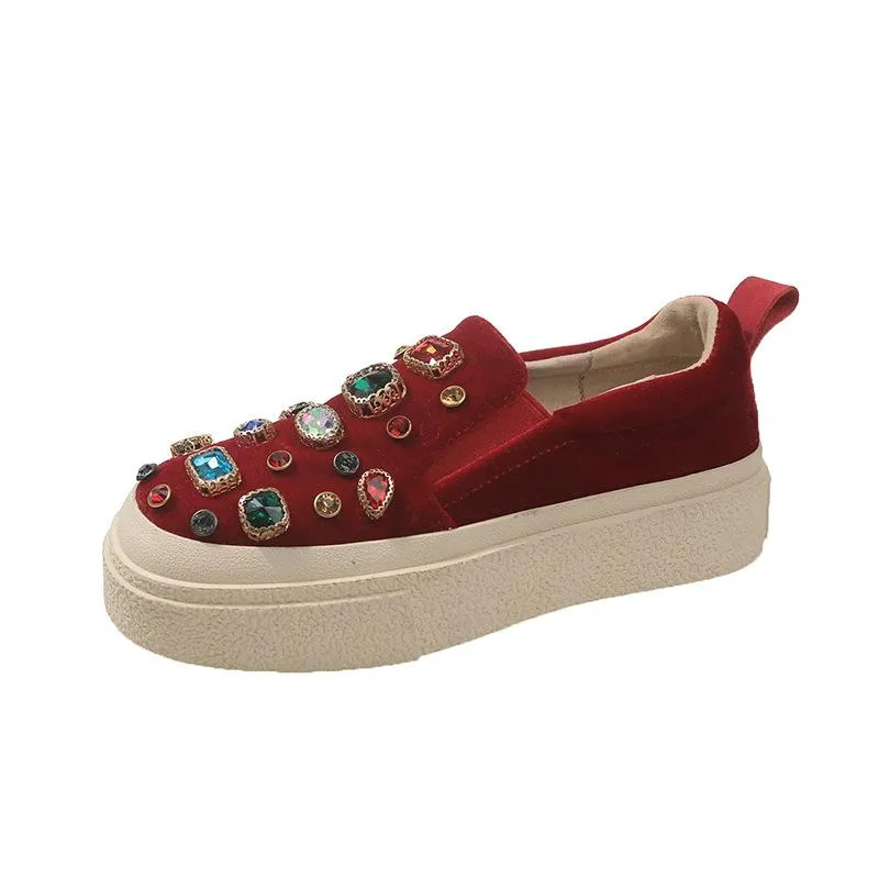 Heavy Industry Rhinestone Pedal Casual Board Shoes