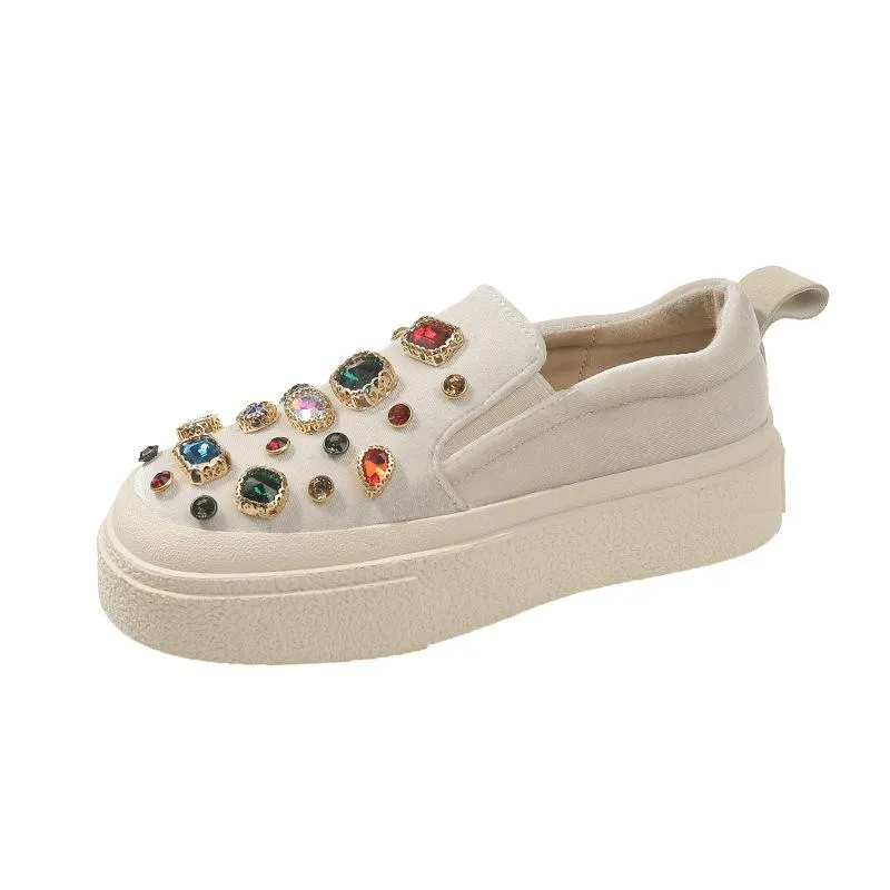 Heavy Industry Rhinestone Pedal Casual Board Shoes