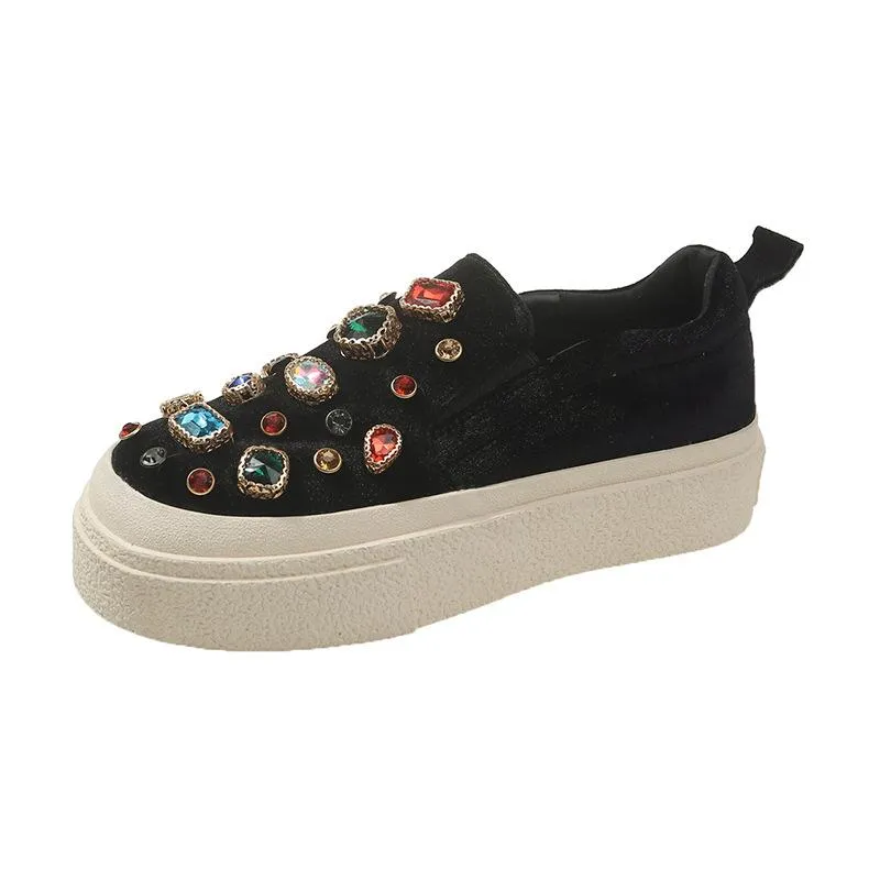 Heavy Industry Rhinestone Pedal Casual Board Shoes