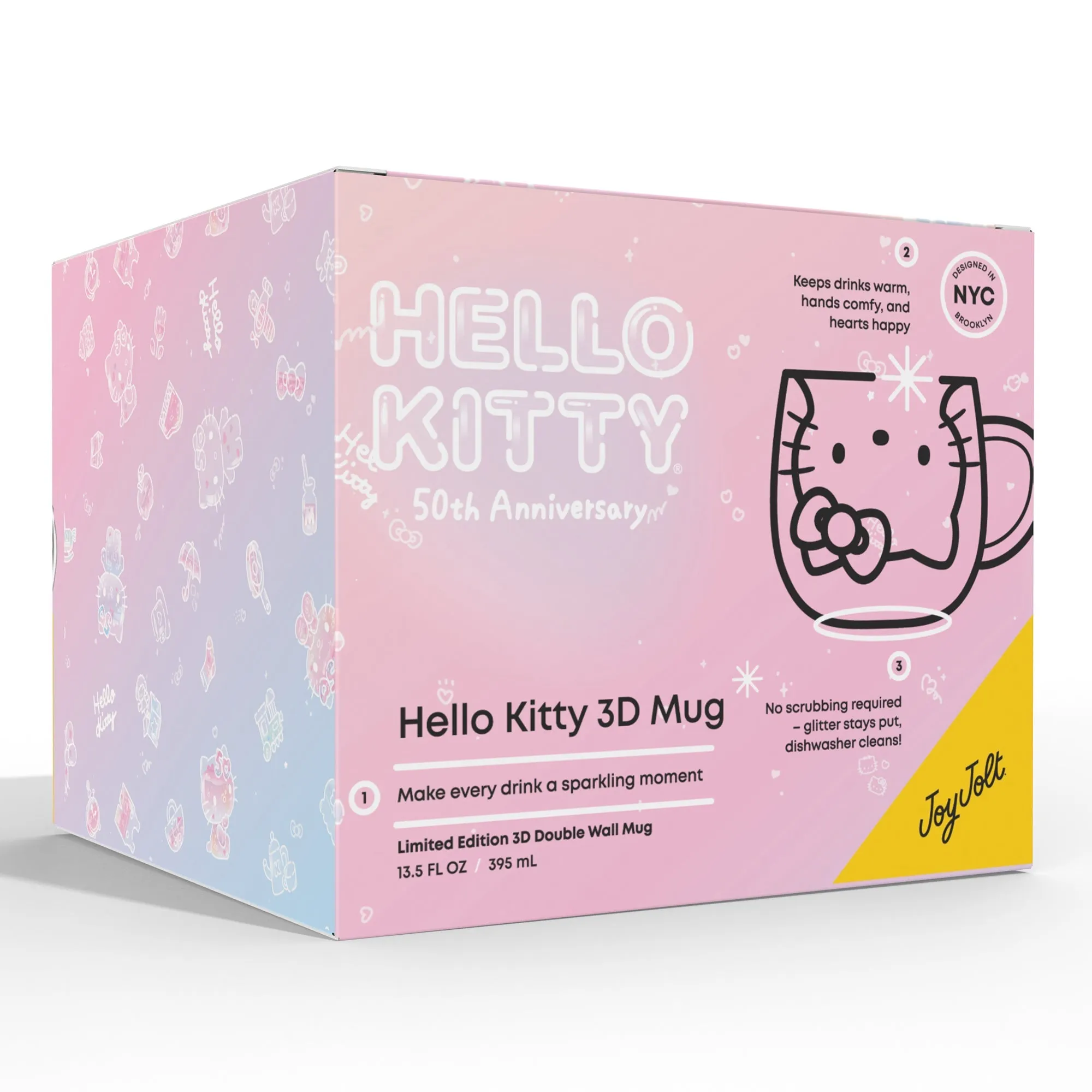 Hello Kitty 50th Anniversary Limited Edition 3D Double Wall Glass Mug