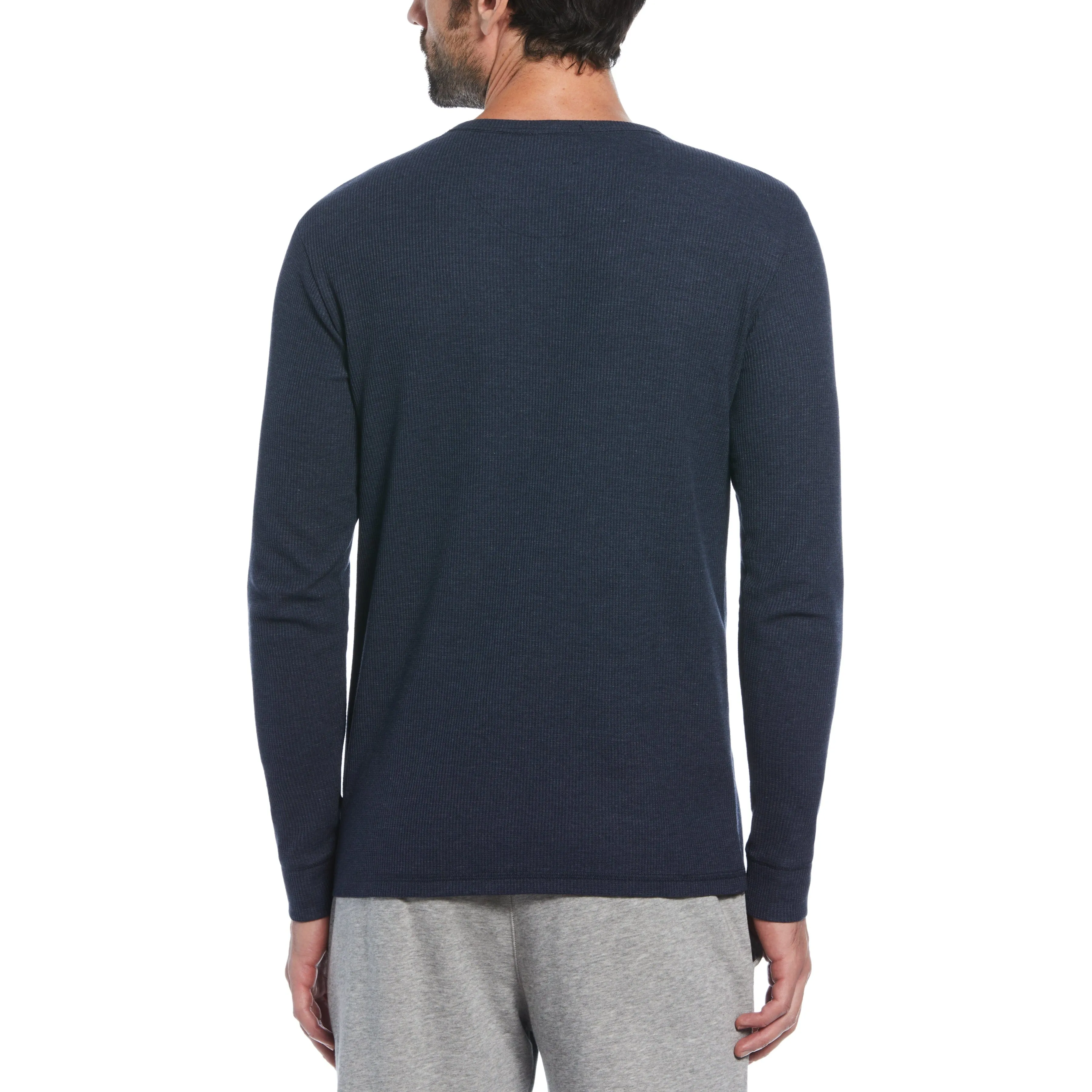 Long Sleeve Waffle Henley