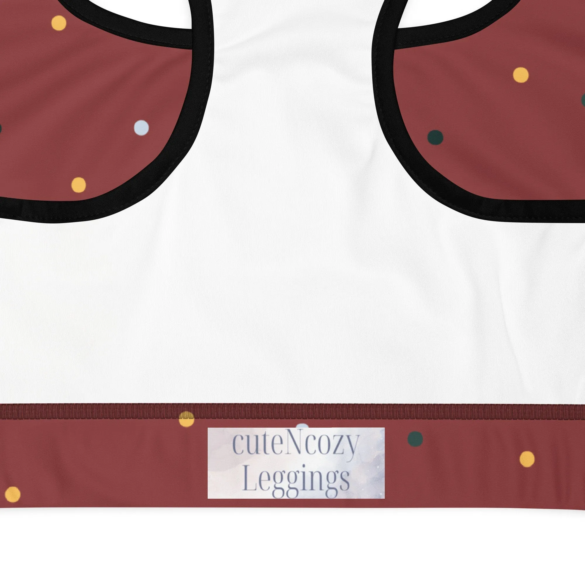 Maroon and Gold Polka Dot Sports Bra and Swim Top