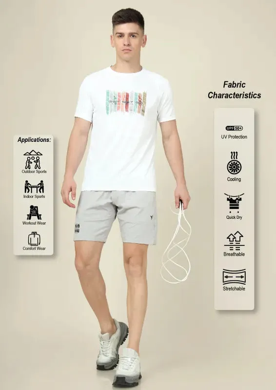 Men Graphic Printed Slim Fit Crew Neck T-shirt with TECHNO COOL 