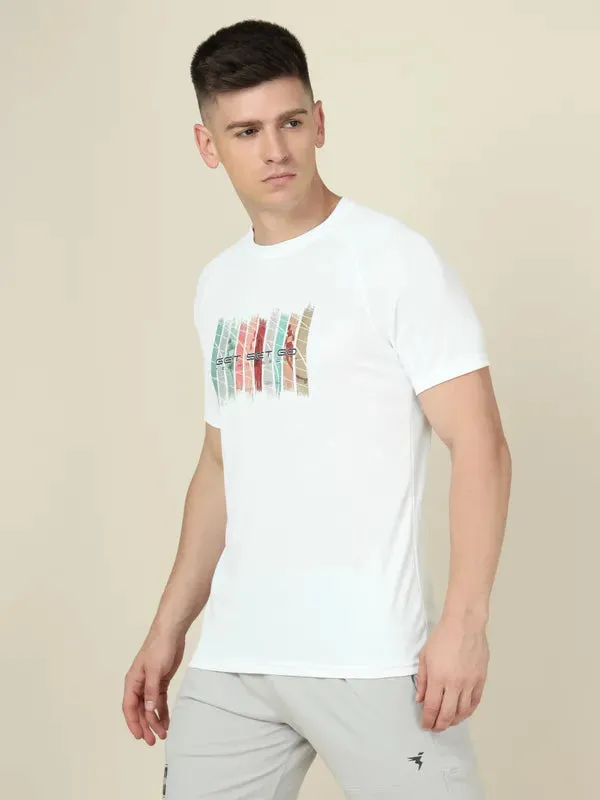 Men Graphic Printed Slim Fit Crew Neck T-shirt with TECHNO COOL 