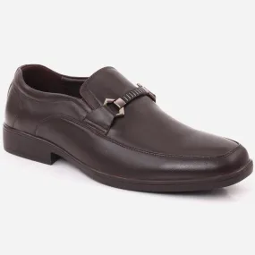 Men "COLIN" Stitched Detail Belted Buckle Moc Toe Formal Shoes