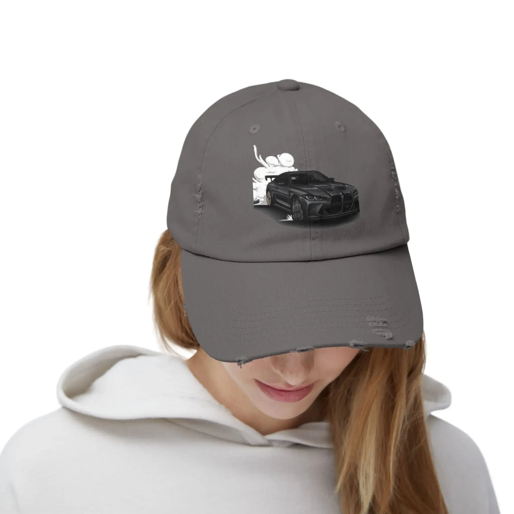 Men's & Women's  Distressed Cap - Cool Racer Design for Car Enthusiasts