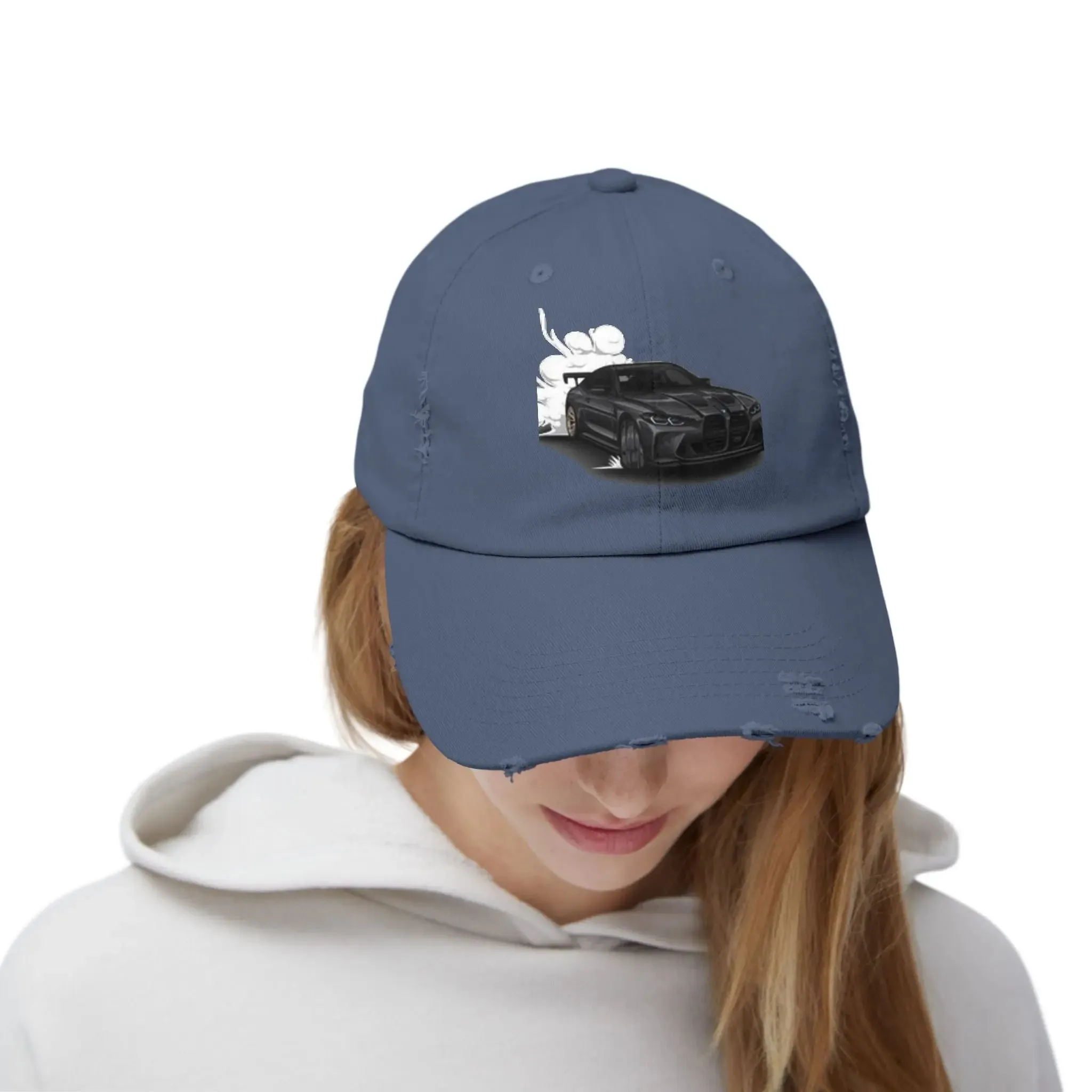 Men's & Women's  Distressed Cap - Cool Racer Design for Car Enthusiasts