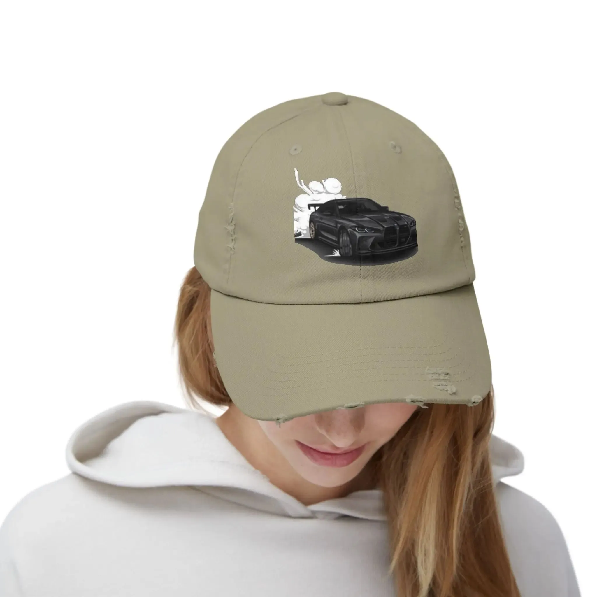 Men's & Women's  Distressed Cap - Cool Racer Design for Car Enthusiasts