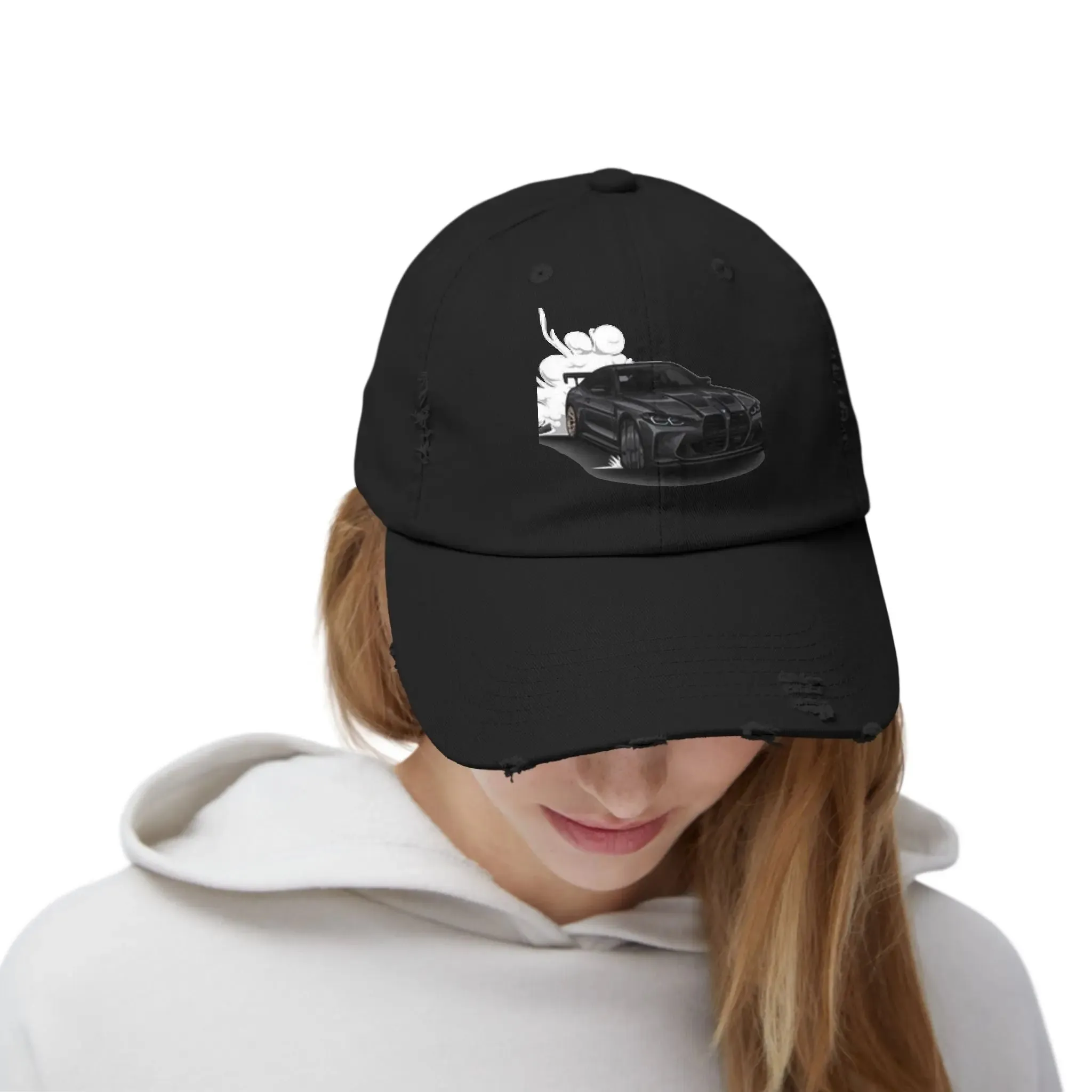 Men's & Women's  Distressed Cap - Cool Racer Design for Car Enthusiasts