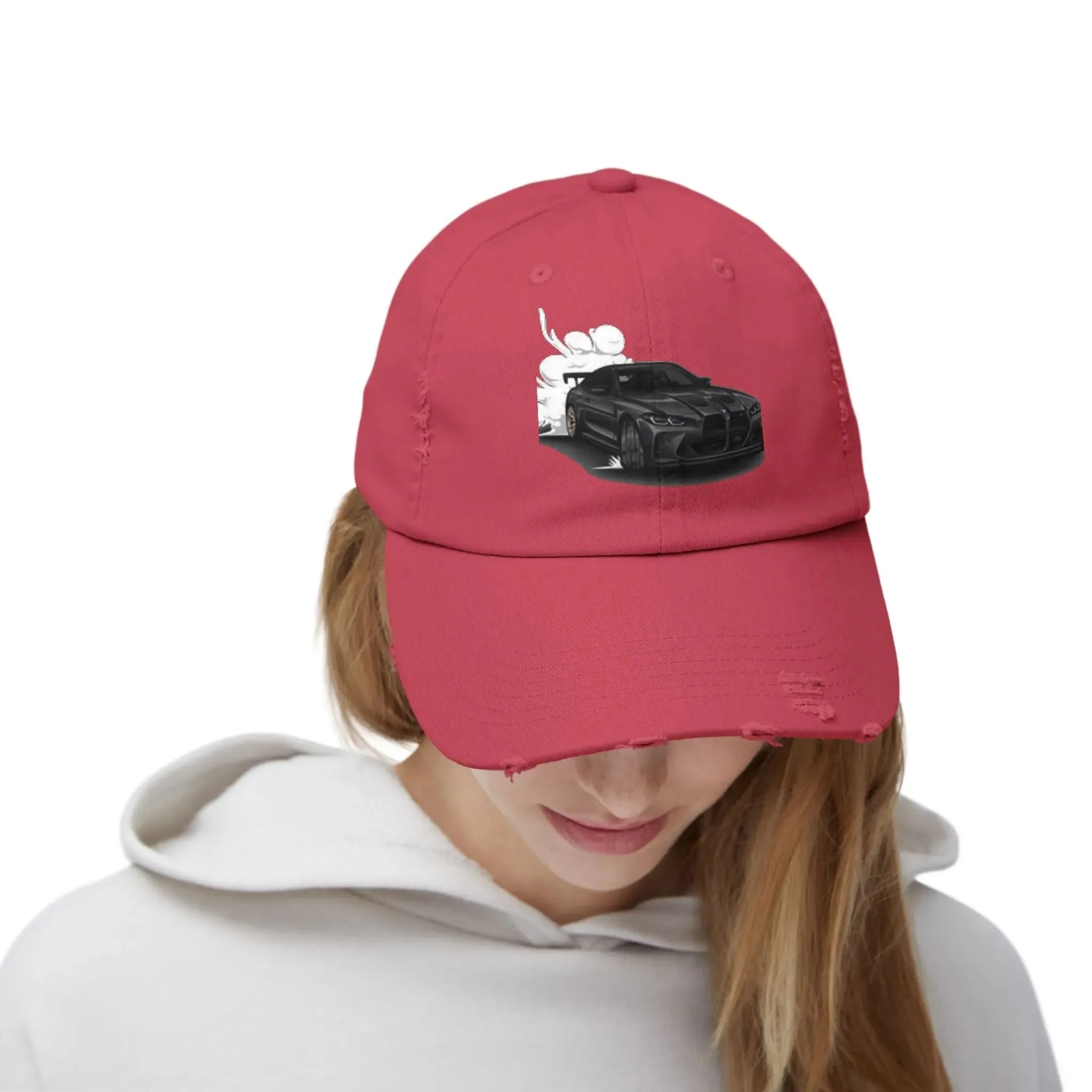 Men's & Women's  Distressed Cap - Cool Racer Design for Car Enthusiasts