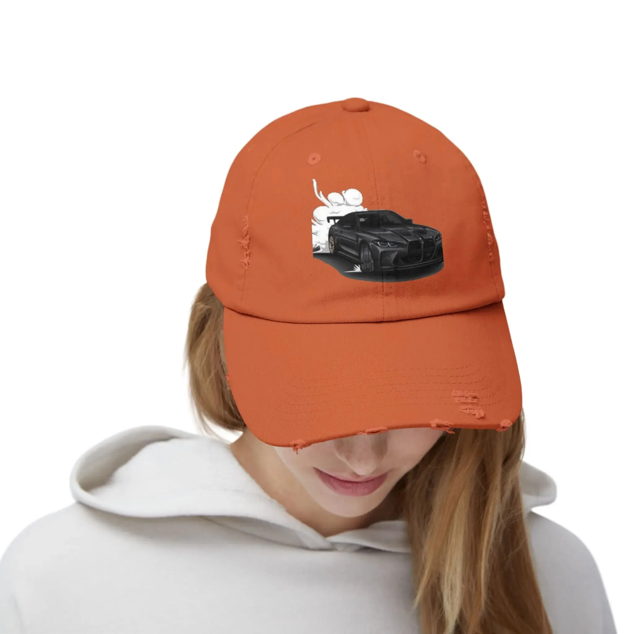 Men's & Women's  Distressed Cap - Cool Racer Design for Car Enthusiasts