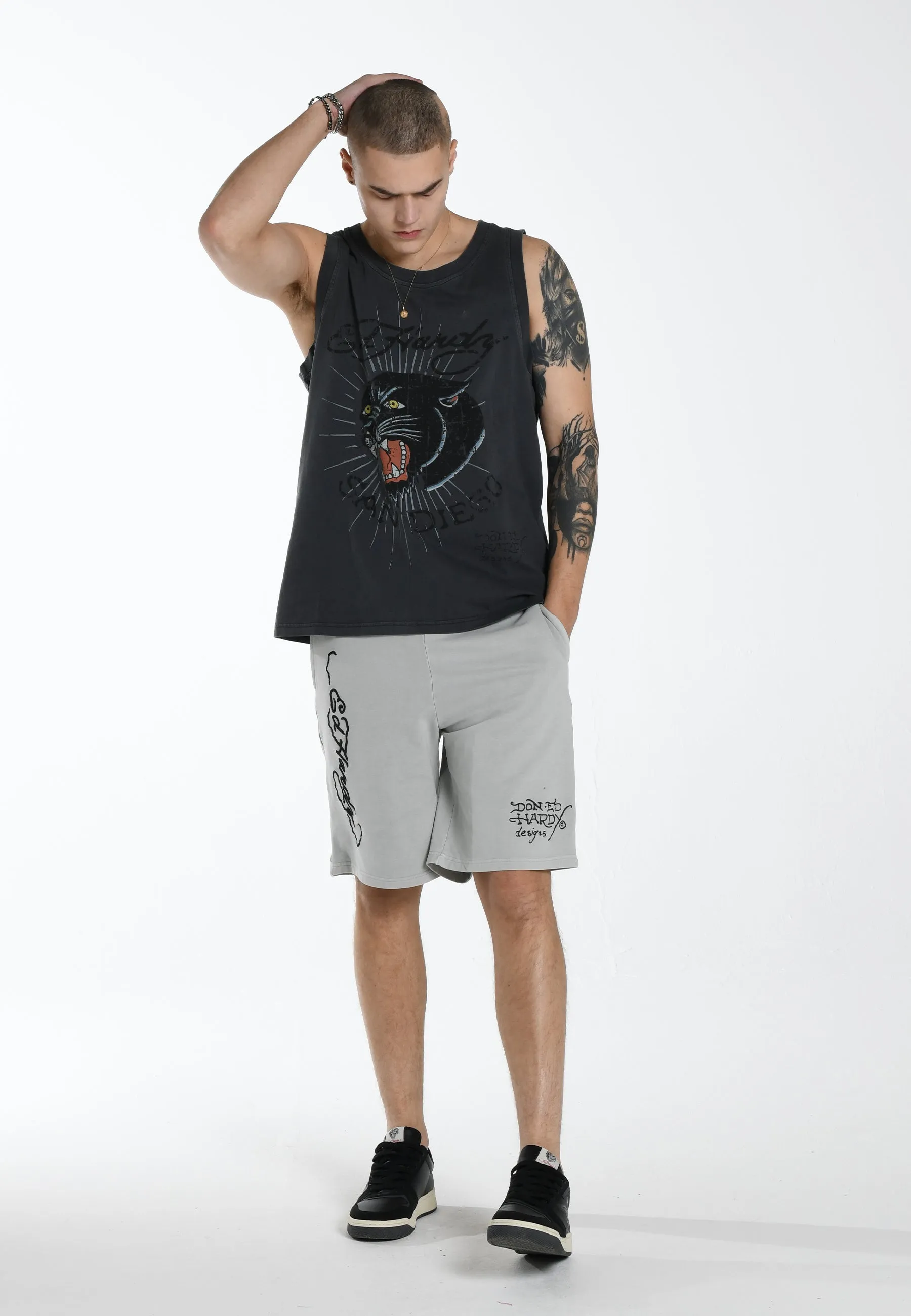 Mens Panther-Diego Vest Top - Black