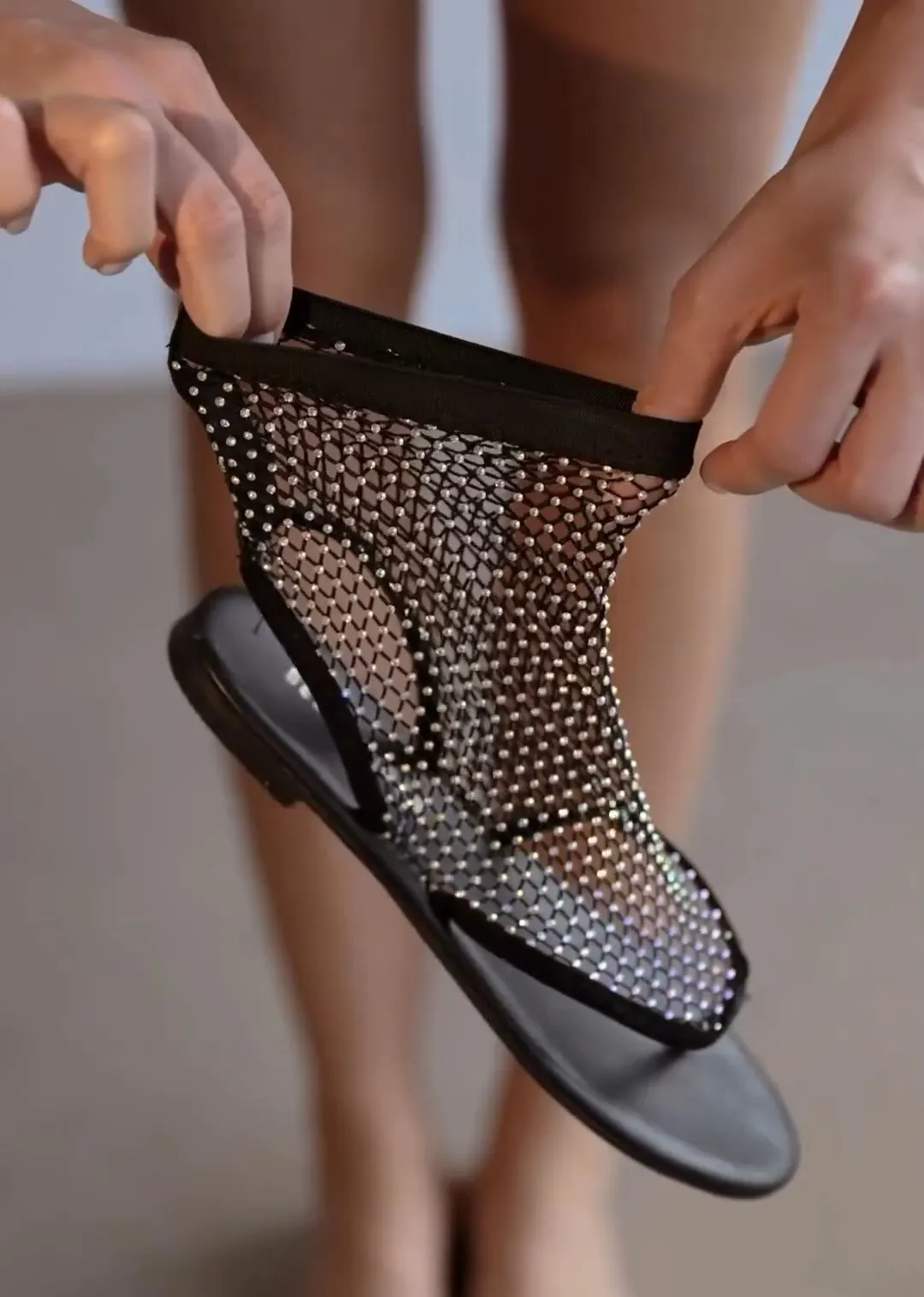 Mesh thong sandals