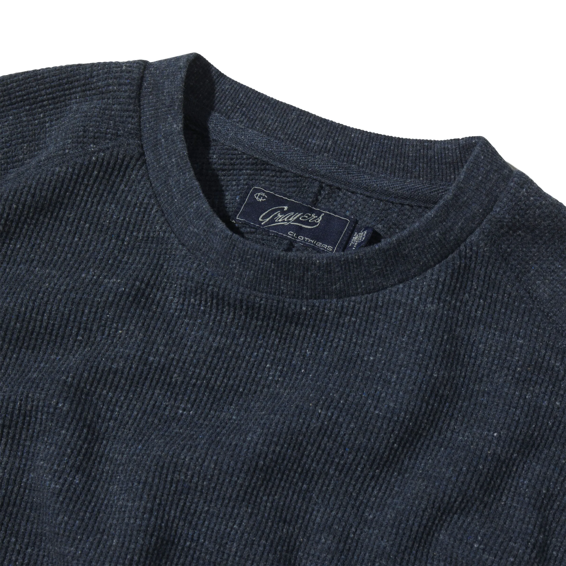 New Spencer Waffle Crew - Navy Heather