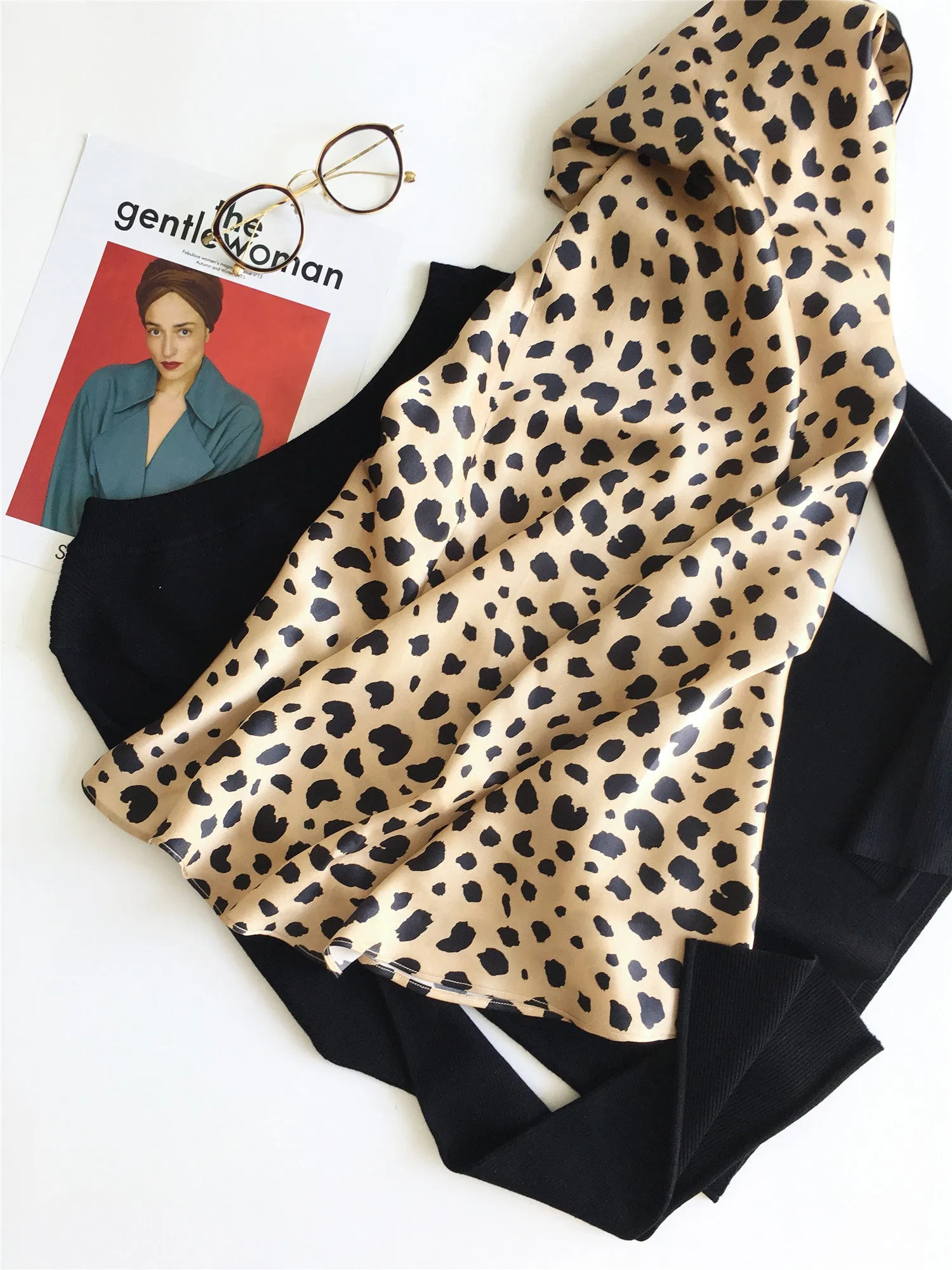 Nonothing|100% pure silk animal print slip skirt