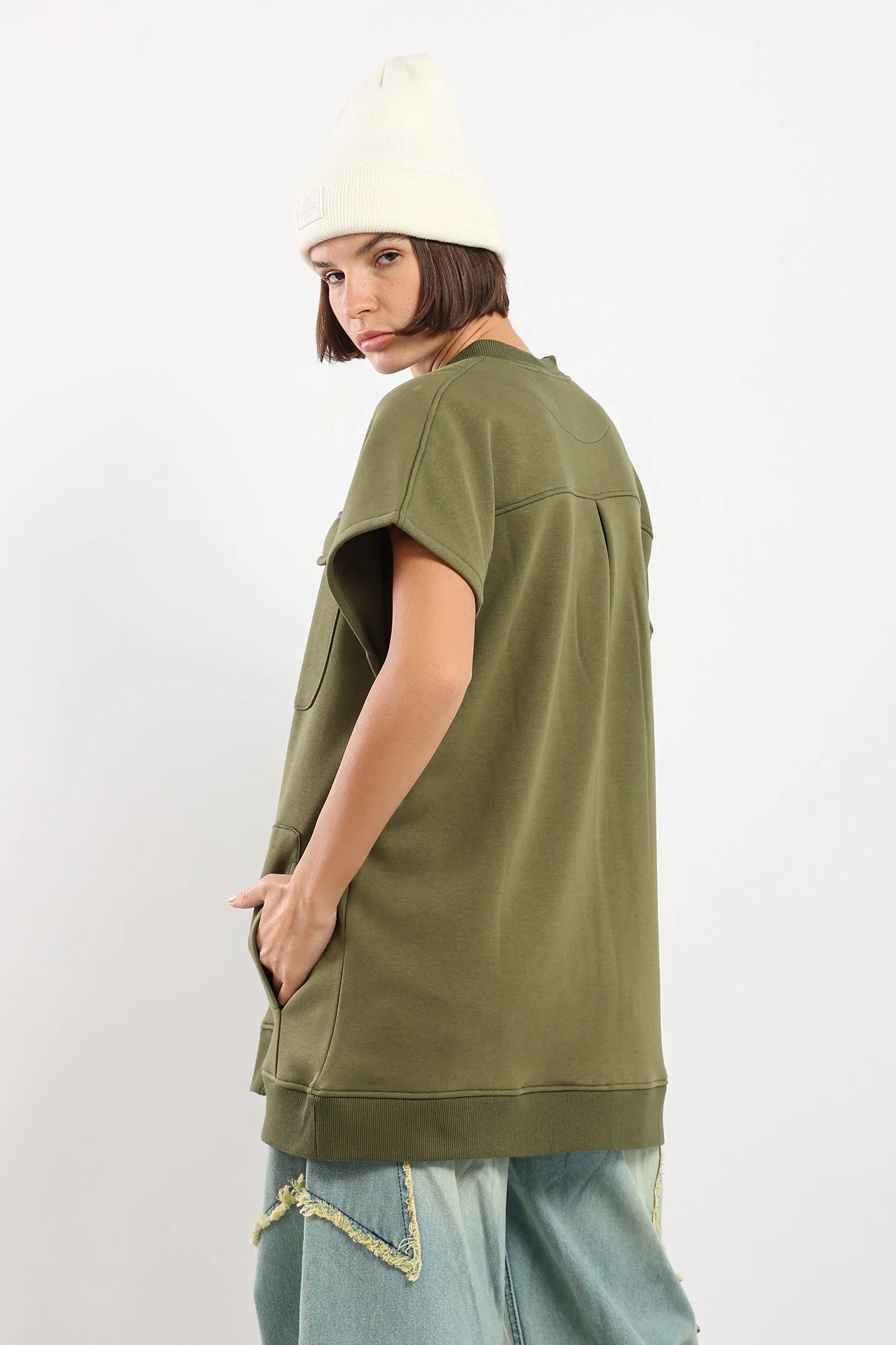 OVERSIZED VEST - KHAKI