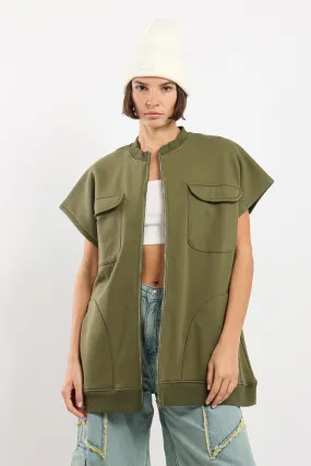 OVERSIZED VEST - KHAKI