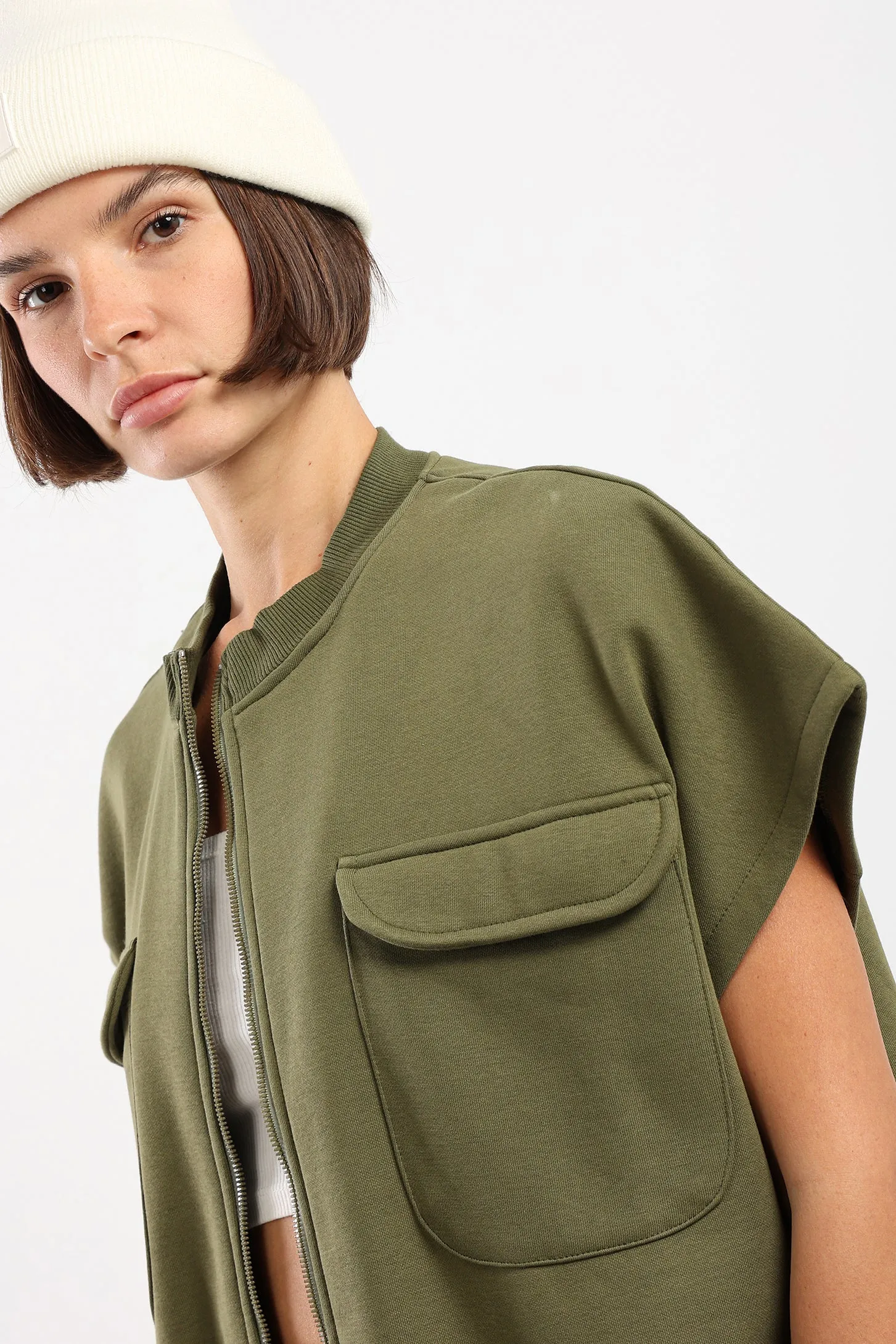 OVERSIZED VEST - KHAKI