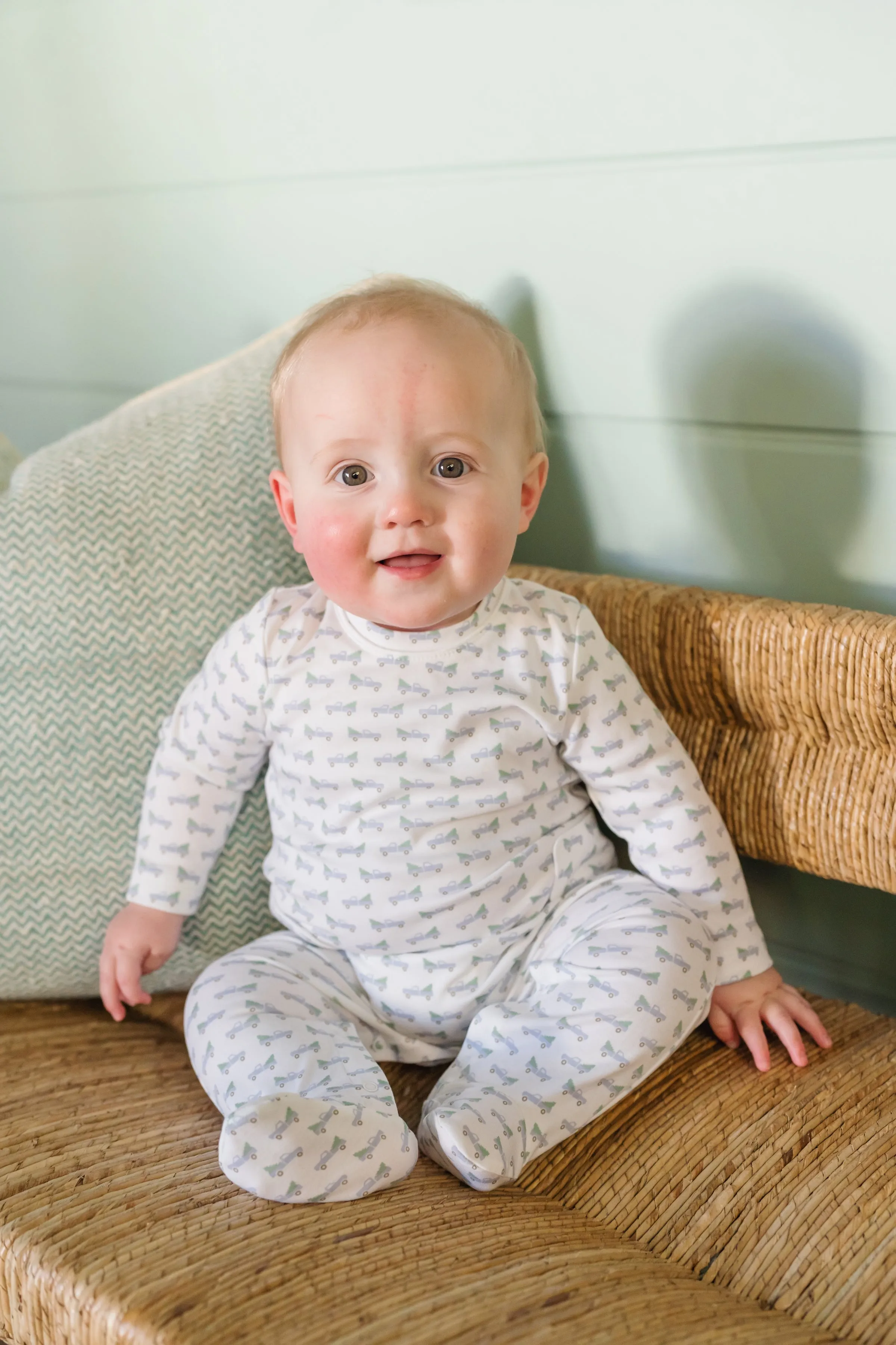 Preston Romper | Holiday Truck (3-6M, 6-9M, 12-18M)