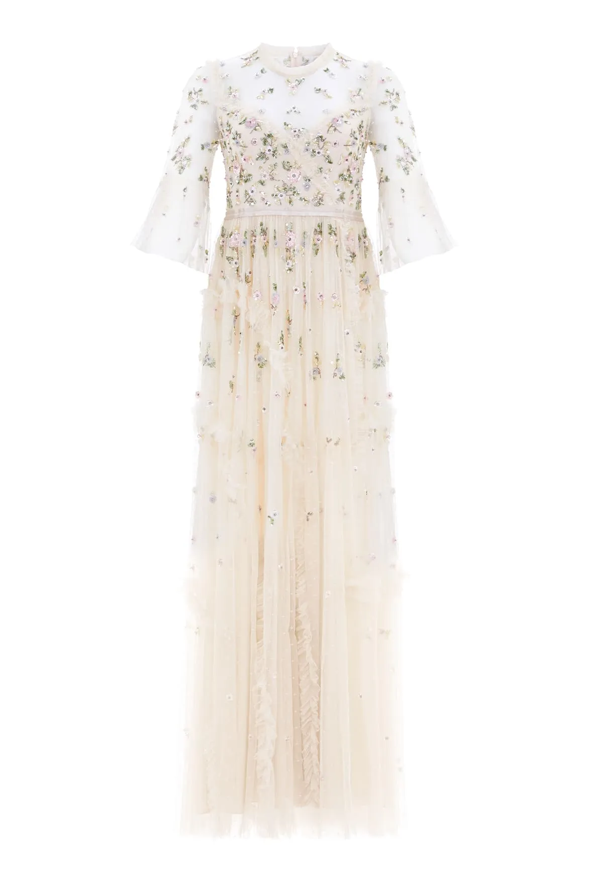 Shimmer Ditsy Long Sleeve Gown