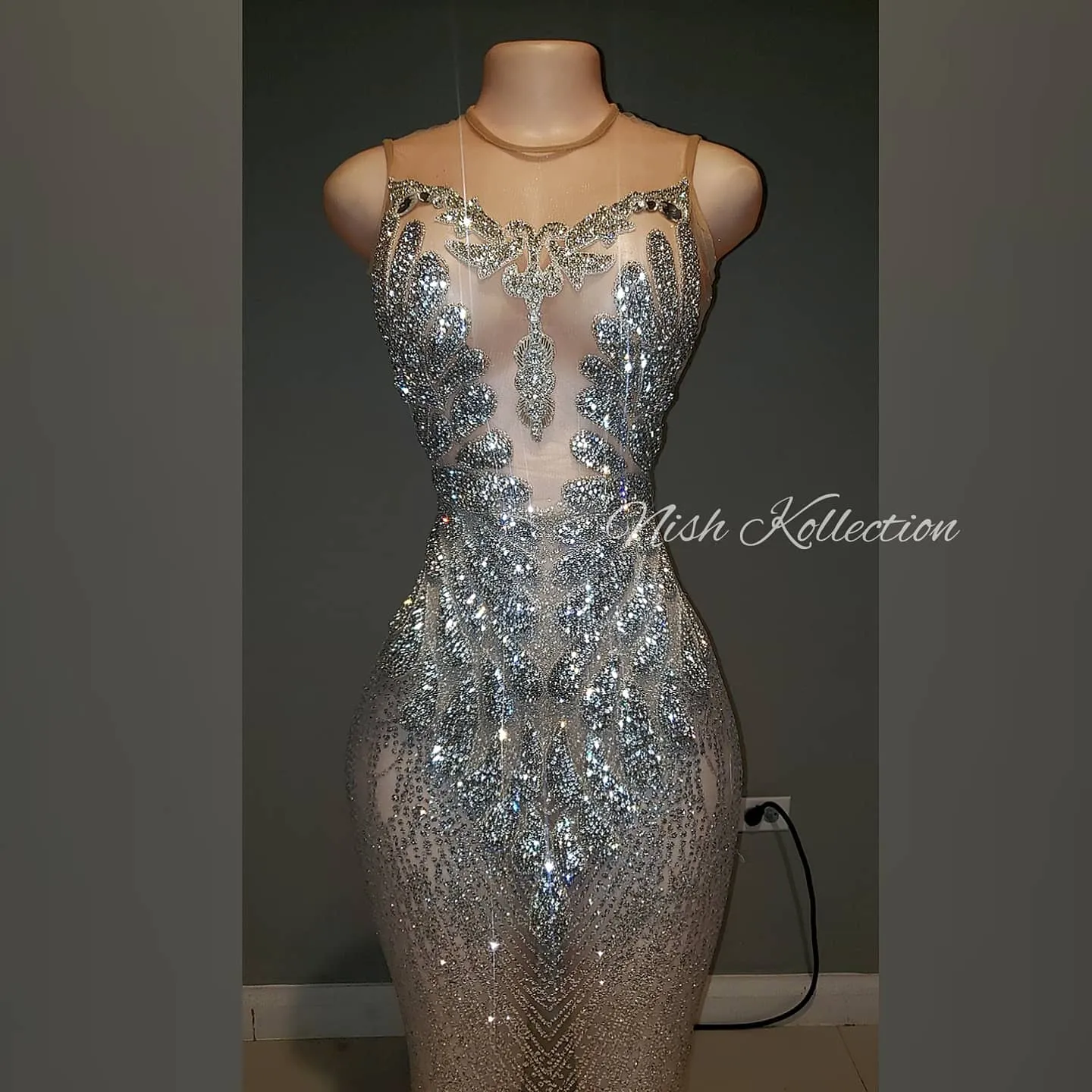 Silver Gigi Amani Glitter Rhinestone Dress