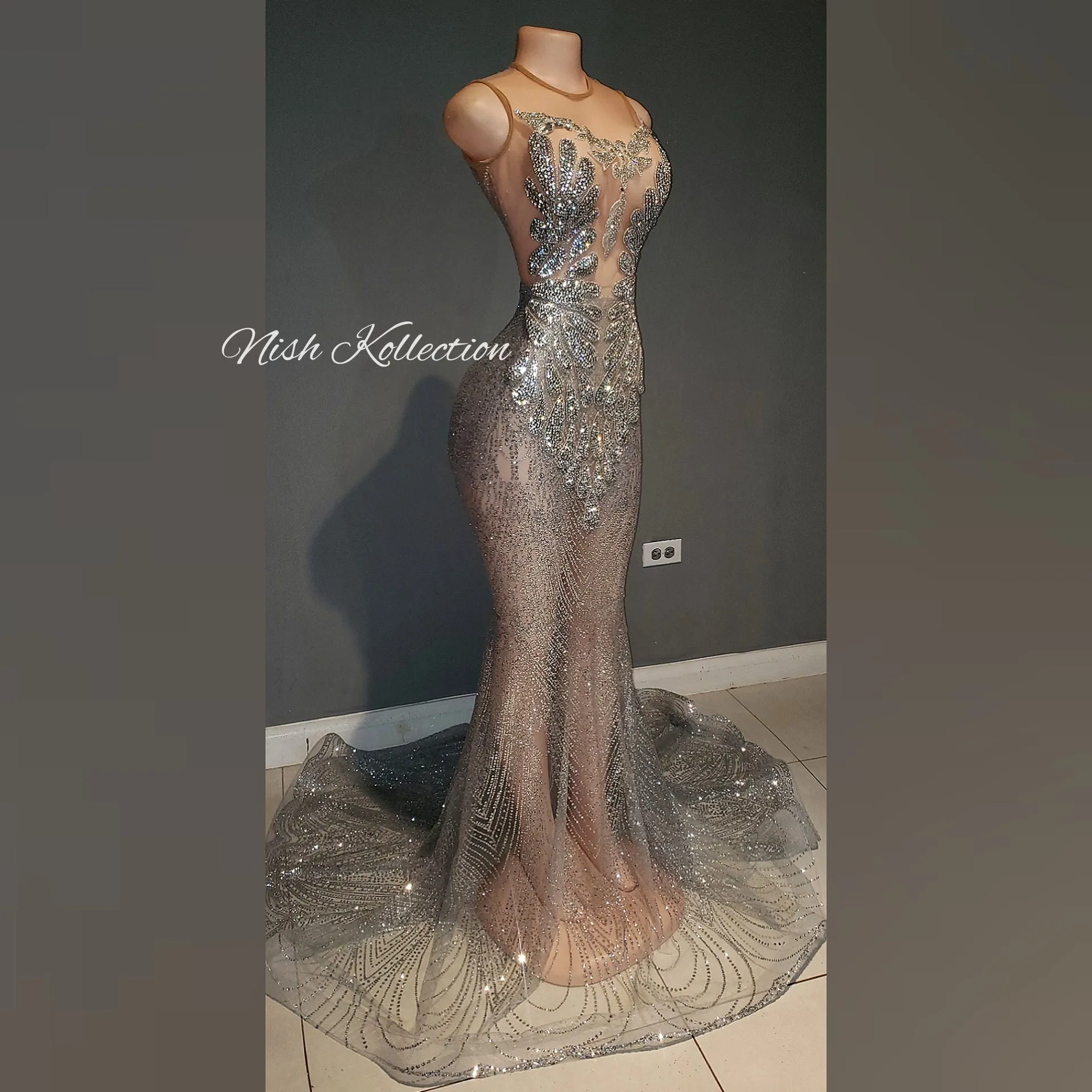 Silver Gigi Amani Glitter Rhinestone Dress