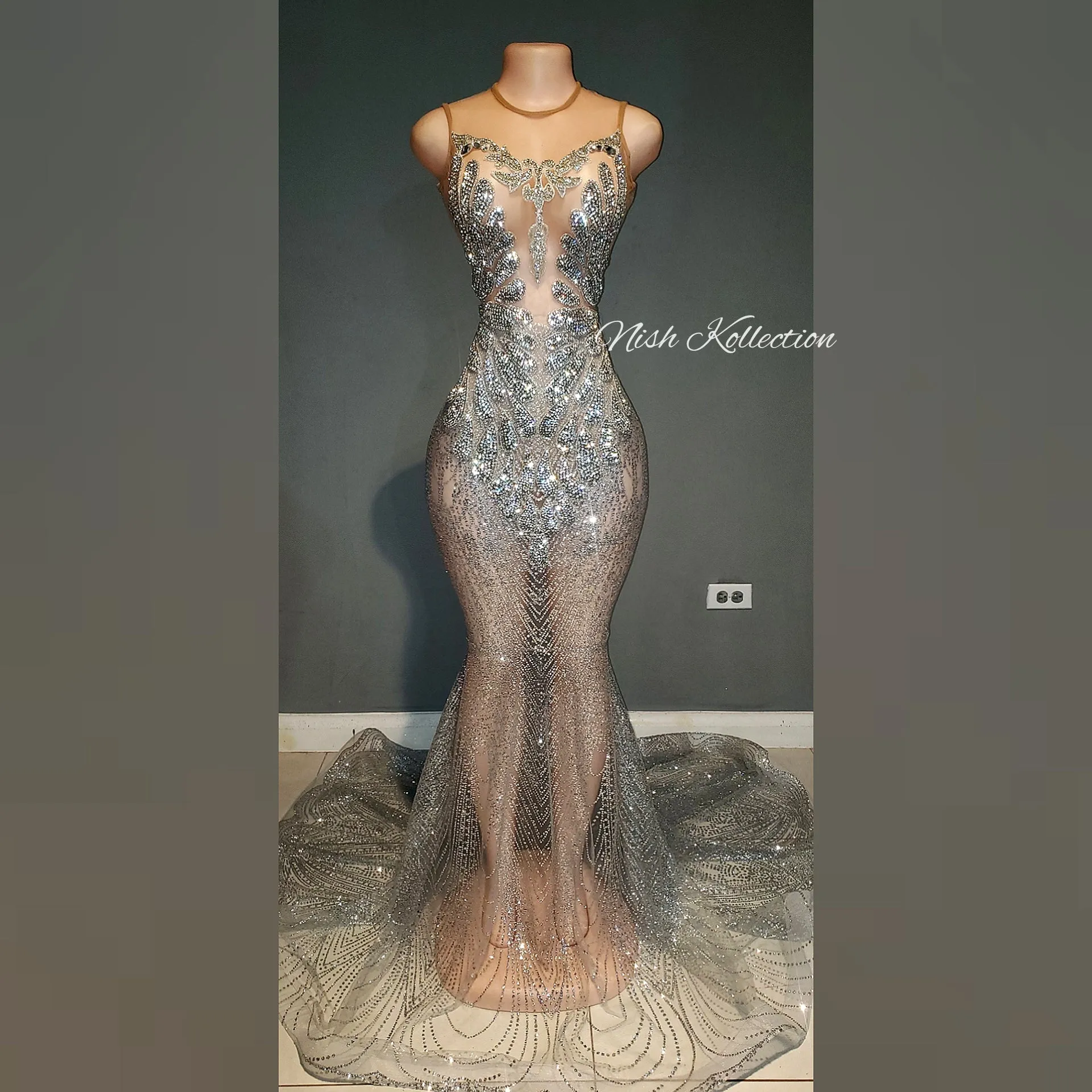 Silver Gigi Amani Glitter Rhinestone Dress